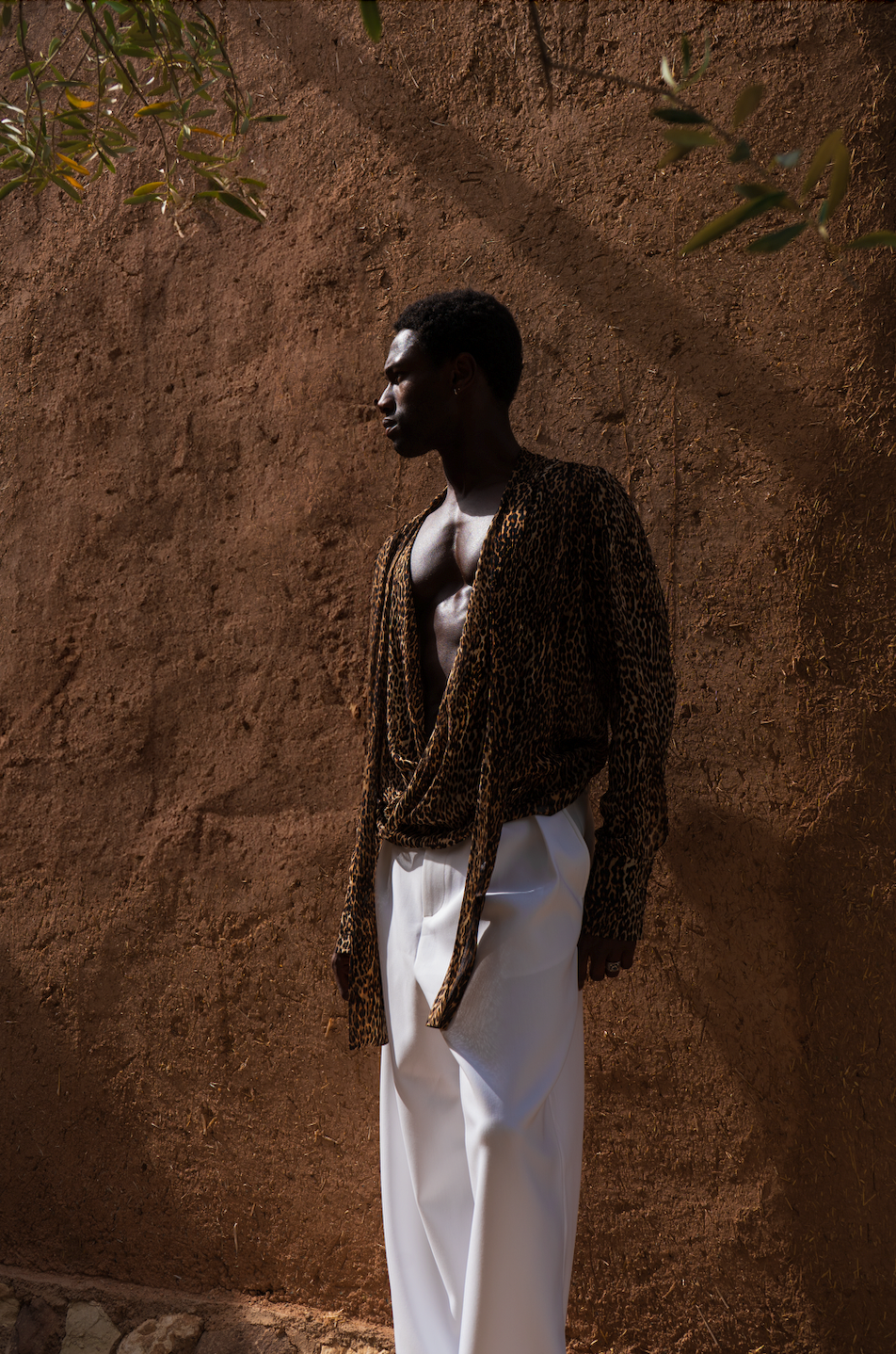 Luca Bow Shirt Leopard