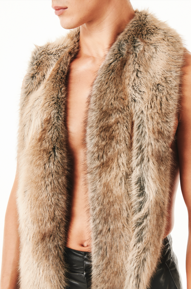 Claire Fur Scarf Natural