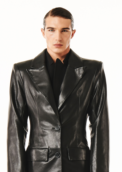 Orson Coat Black Leather