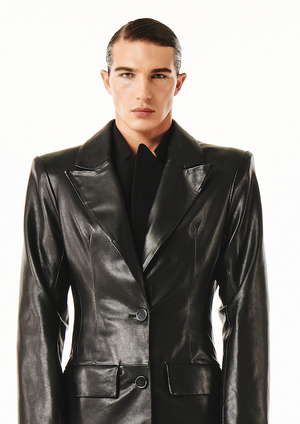 
            
                Load image into Gallery viewer, Orson Coat Black Leather
            
        