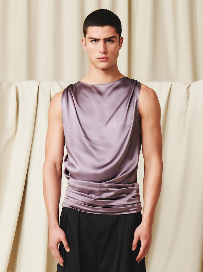 Basile Top Mauve Silk