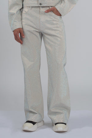 Troye Iridescent Rhinestone Denim Jeans