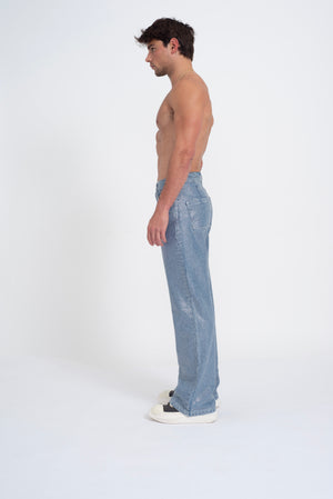 Troye Blue Rhinestone Denim Jeans