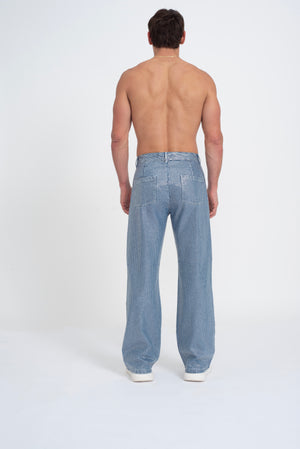 Troye Blue Rhinestone Denim Jeans