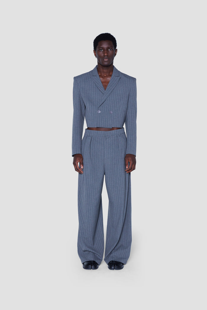 Xanthe Blazer Grey Pinstripe