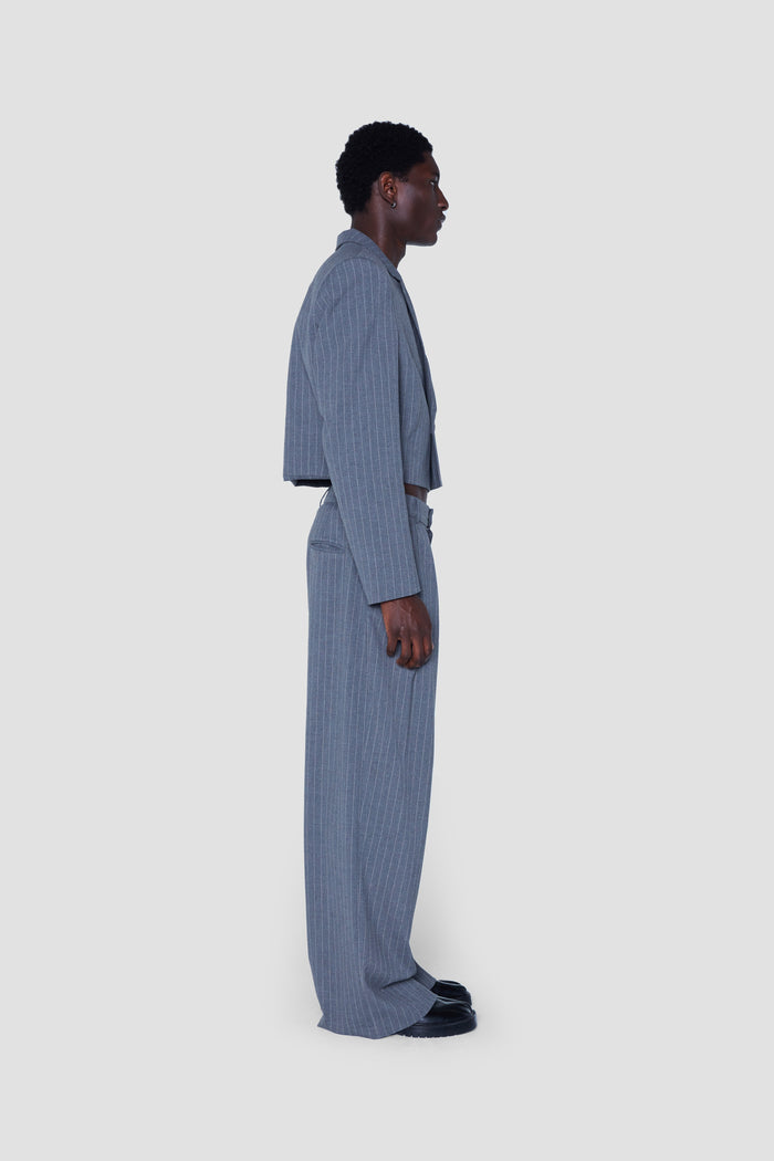 Xanthe Blazer Grey Pinstripe
