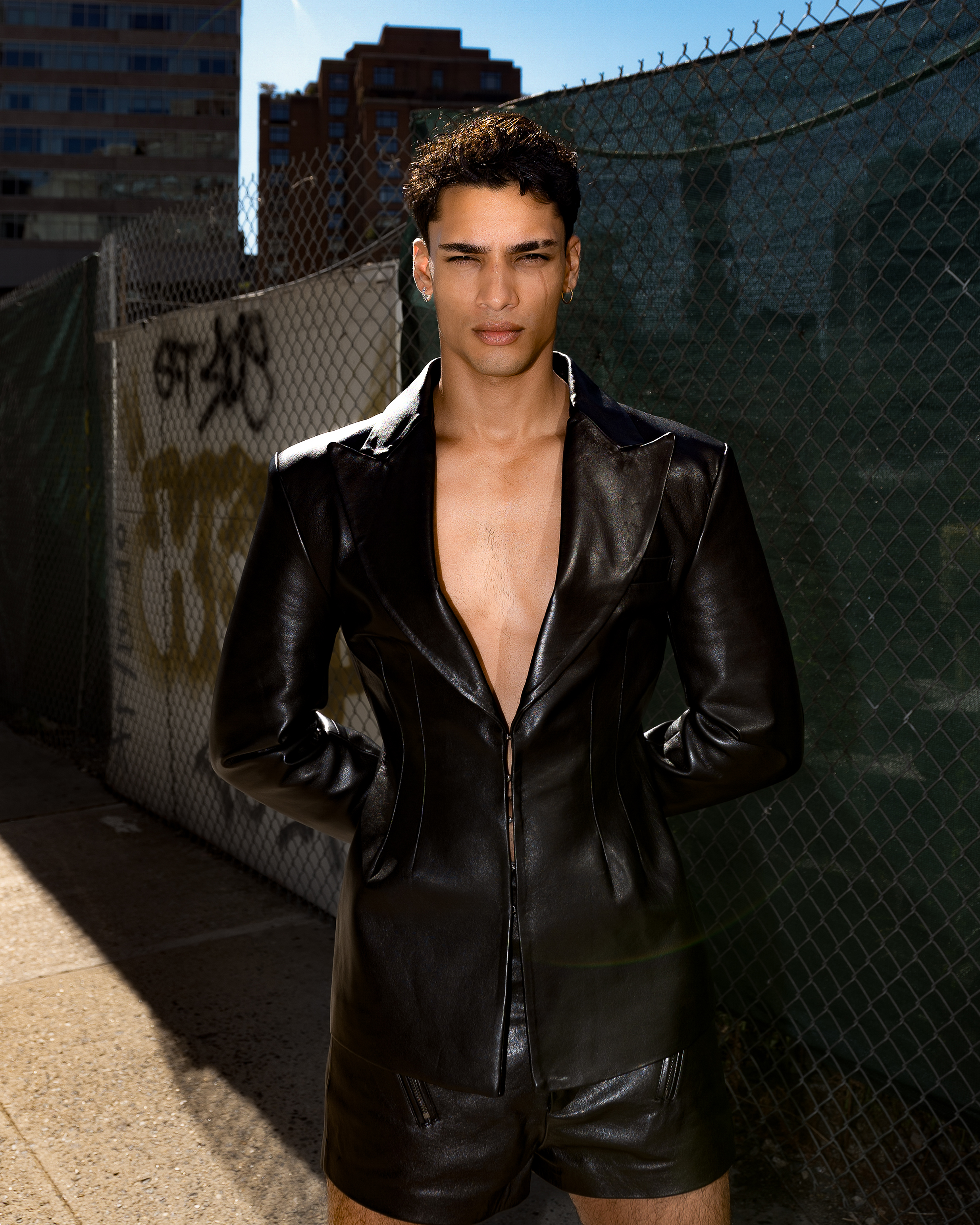 Nicolas Leather Short Black