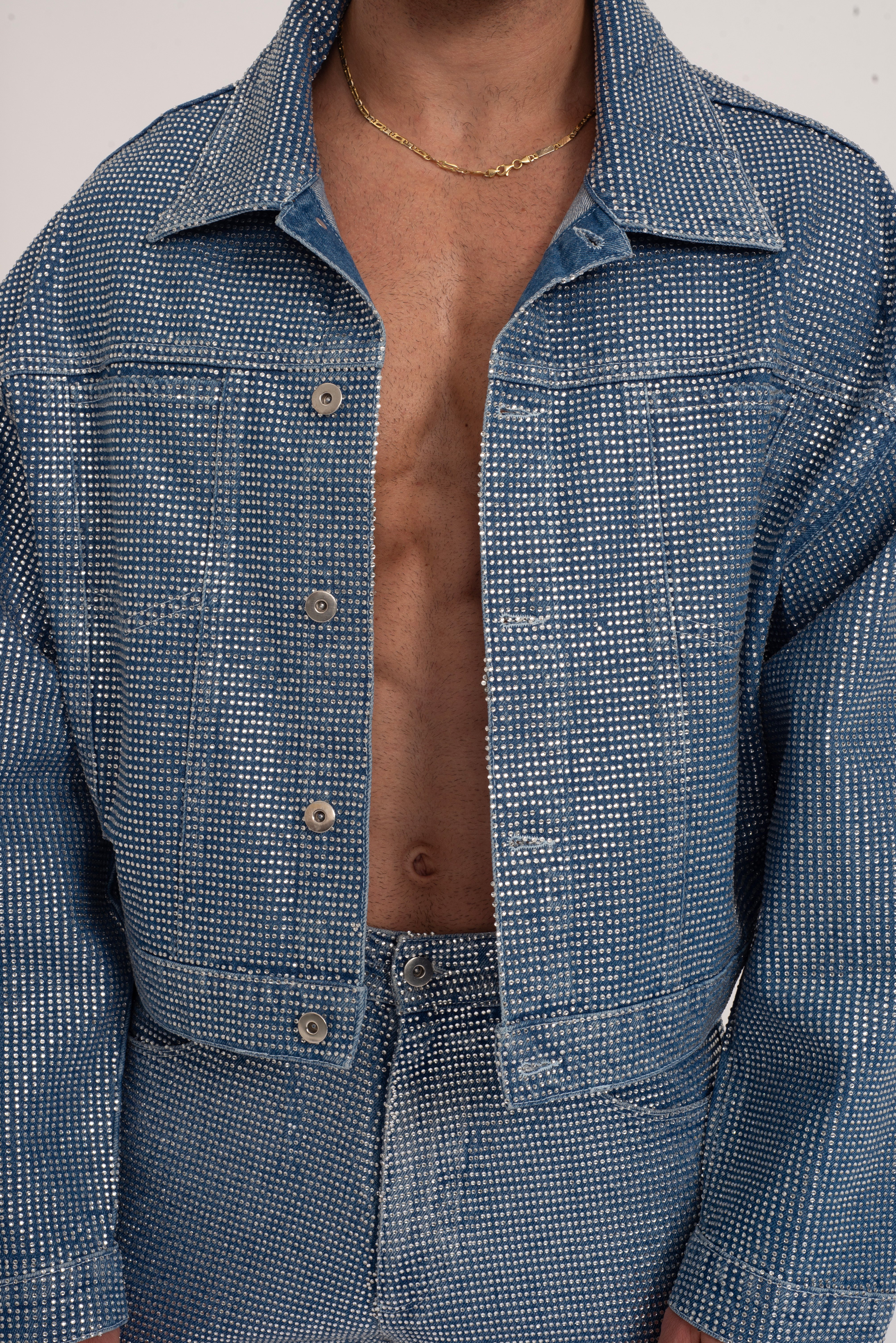 Jeremiah Blue Rhinestone Denim Jacket