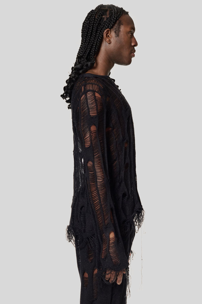 North Engineered Laddered Knit Black