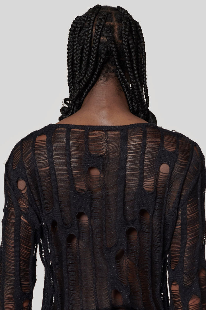 North Engineered Laddered Knit Black