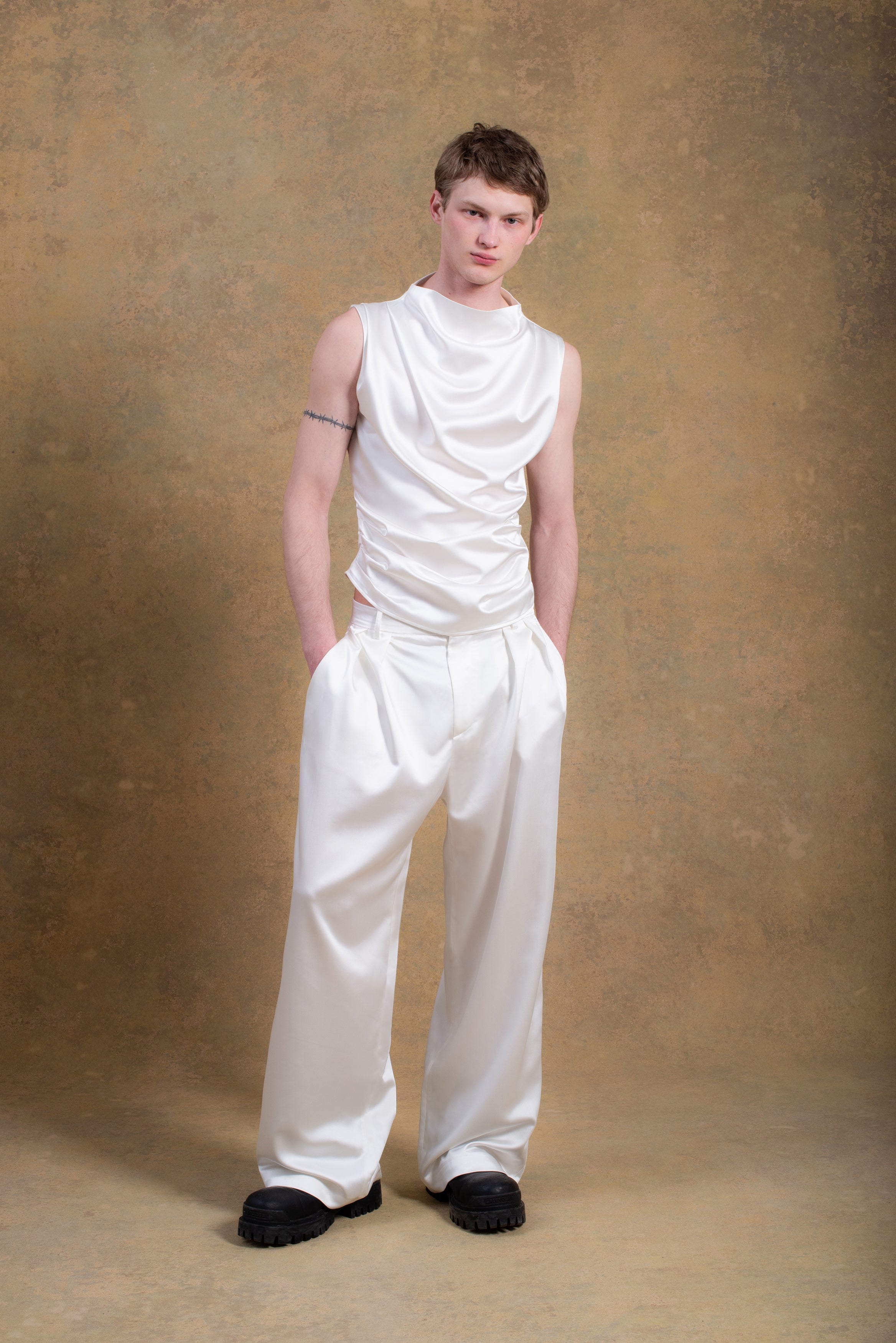 Benjamin Satin Pants Ivory