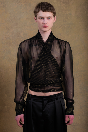 
            
                Load image into Gallery viewer, Andres Silk Shirt Black
            
        